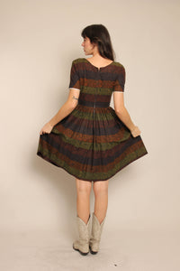 60s Damask Striped Dress