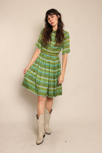 50s Silk Shirtwaist Dress