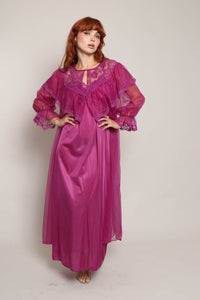 70s Purple Peignoir Set
