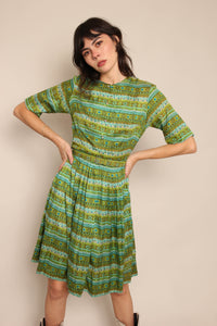 50s Silk Shirtwaist Dress