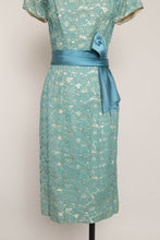 50s Teal Lace Wiggle Dress