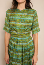 50s Silk Shirtwaist Dress