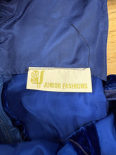 70s Blue Velvet Mini Dress