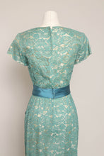 50s Teal Lace Wiggle Dress