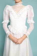 80s Juliet Sleeve Wedding Dress With Train