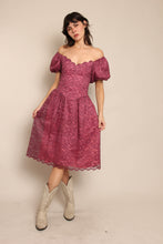 80s Scalloped Lace Party Dress