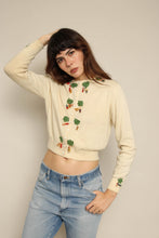 1950s Fruit Berries Knit Cardigan Sweater