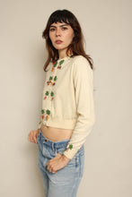 1950s Fruit Berries Knit Cardigan Sweater