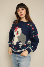 1990s Woolrich English Sheep Dog Print Wool Sweater