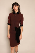 40s Asymmetric Velvet Dress
