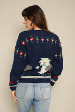 1990s Woolrich English Sheep Dog Print Wool Sweater