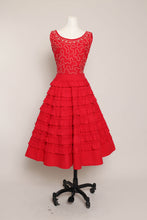 50s Tiered Ruffle Cotton Dress