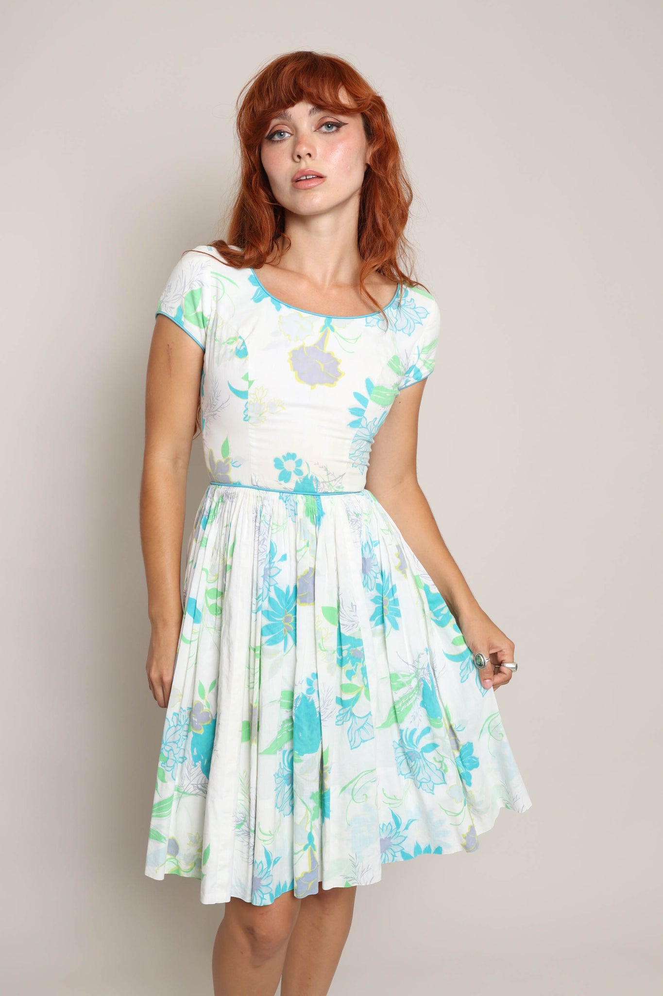 50s cotton dress 50s Floral Cotton Dress