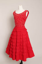 50s Tiered Ruffle Cotton Dress