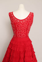 50s Tiered Ruffle Cotton Dress