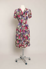 40s Floral Jersey Knit Dress