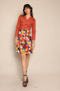 70s Mod Patchwork Dress