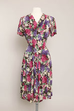 40s Floral Jersey Knit Dress