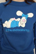 1980s Jim Benton All This And Brains Too Bunny Sweatshirt
