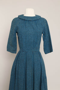 50s Houndstooth Knit Dress