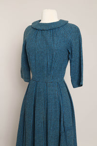 50s Houndstooth Knit Dress