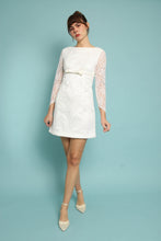 60s Floral Lace Wedding Mini Dress