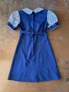 70s Blue Lace Mini Dress - XS/S
