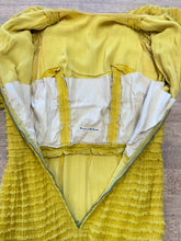 60s Salon Moderne Saks Fifth Ave Yellow Ruffle Chiffon Dress