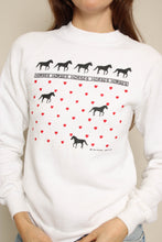 1980s Novelty Print Horses & Hearts Sweatshirt