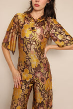 60s Slinky Floral Jumpsuit