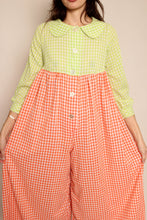 70s Gingham Wide Leg Jumpsuit