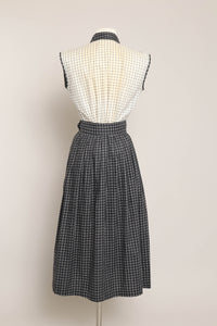 50s Contrast Grid Skirt Set