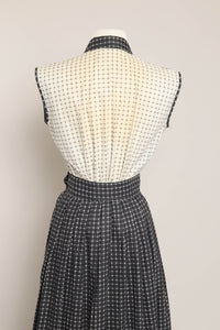 50s Contrast Grid Skirt Set