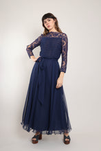 70s Lace Chiffon Dress
