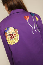 1980s Purple Sequined Circus Clown & Balloons Blazer
