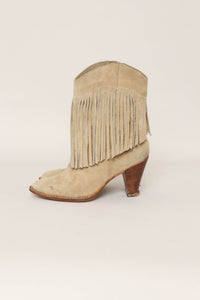 80s Suede Fringe Boots