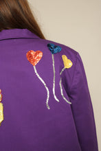 1980s Purple Sequined Circus Clown & Balloons Blazer