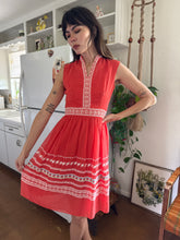60s Embroidered Polka Dot Dress