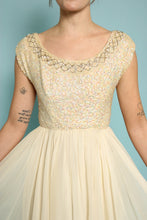 50s Sequined Chiffon Grecian Dress