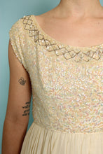 50s Sequined Chiffon Grecian Dress