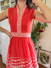 60s Embroidered Polka Dot Dress