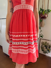 60s Embroidered Polka Dot Dress