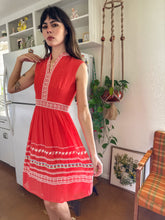 60s Embroidered Polka Dot Dress