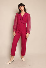 80s Chiffon Collar Jumpsuit