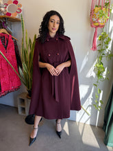 70s Purple Wool Cape With Belt