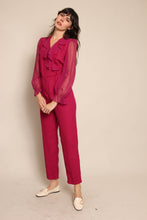 80s Chiffon Collar Jumpsuit