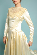 40s Liquid Satin Wedding Dress With Train