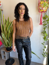 80s Butterscotch Beaded Shirt