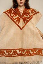 1980s Suede Leather Western Fringe Poncho