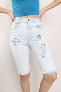 80s Studded Jean Shorts